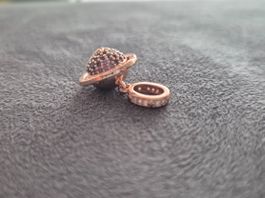 Silber Charm Saturn rosé +Garantie
