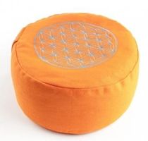 Meditationskissen orange - Blume des Lebens