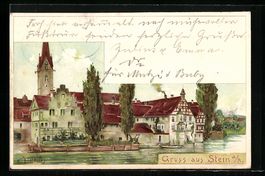 Litho Stein am Rhein, Teilansicht mit Ki
