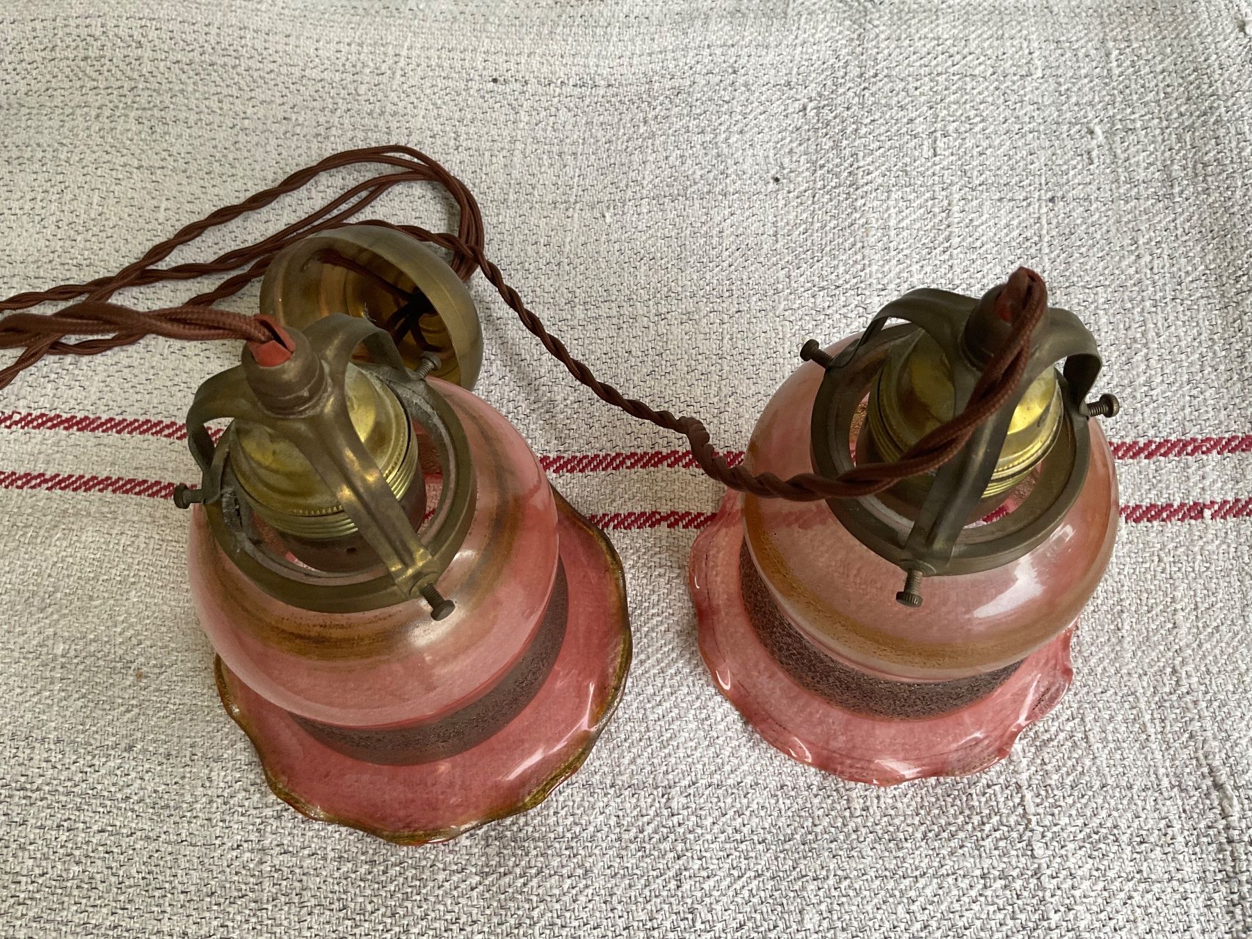 Lampade: Antike Hängelampe Glaslampe Lampe – Usato da Aarau venduto da Ikebana03 4