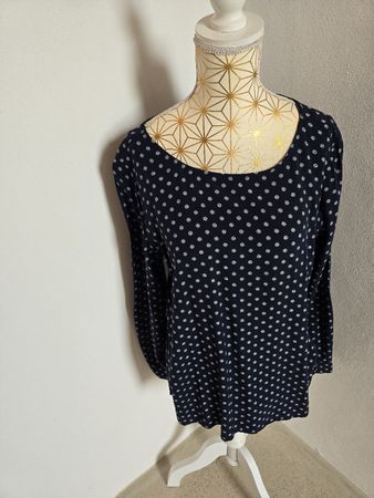 Tom Tailor Langarmshirt dunkelblau gepunktet Grösse 38
