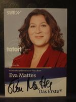 Eva Mattes - auf Tatort Autogrammkarte