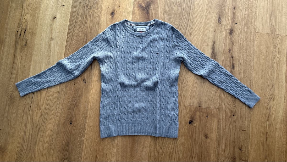 Tommy Hilfiger Maglioni & Felpe: Tommy Hilfiger Zopfstrick Pullover Herren Grau Gr. L  – Usato da Egerkingen venduto da Da_Driver