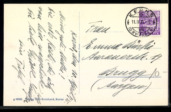 Cartoline postali: AK Kerns, Kirche und Dorf vor Bergen – Usato da Berlin venduto da bartko-reher 1