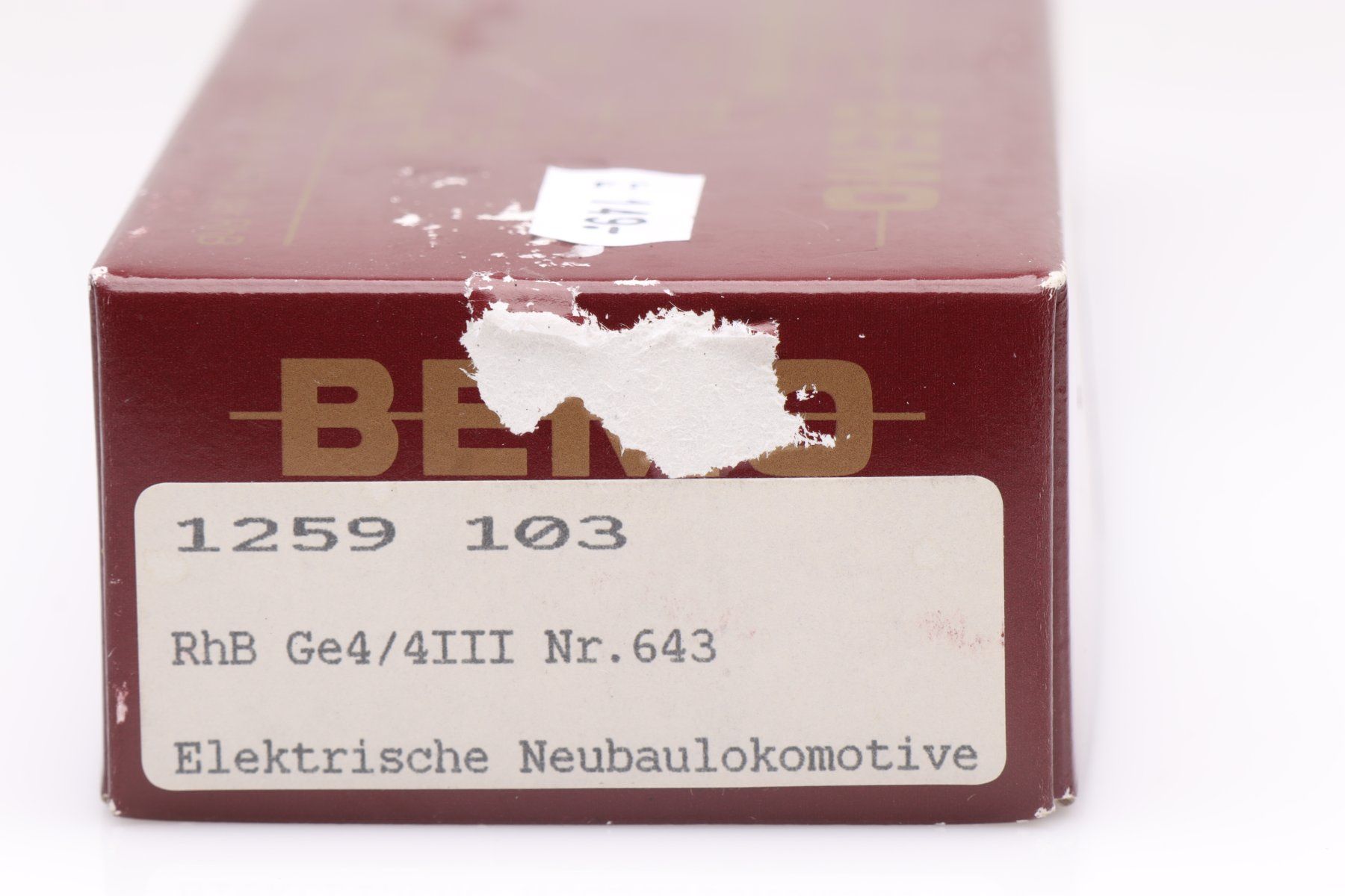 Bemo Modelleisenbahnen: Bemo 1259 103 RhB he 4/4 3 643 E-Lok, H0m – Gebraucht aus Ried (Muotathal) von Modellbahn.swiss 4