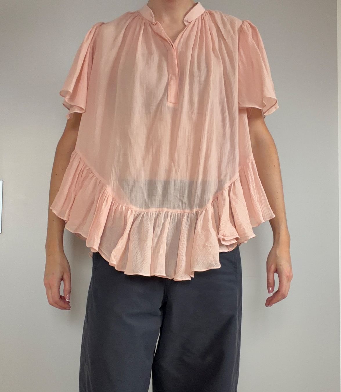 Alexander Mcqueen Camicette: Alexander McQueen Bluse Rosa Seide/Baumwolle mit Rüschen – Usato da Zürich venduto da ella_jj 3