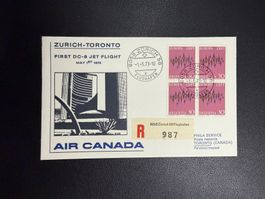 Air Canada Erstflugbrief Zürich-Toronto 1973