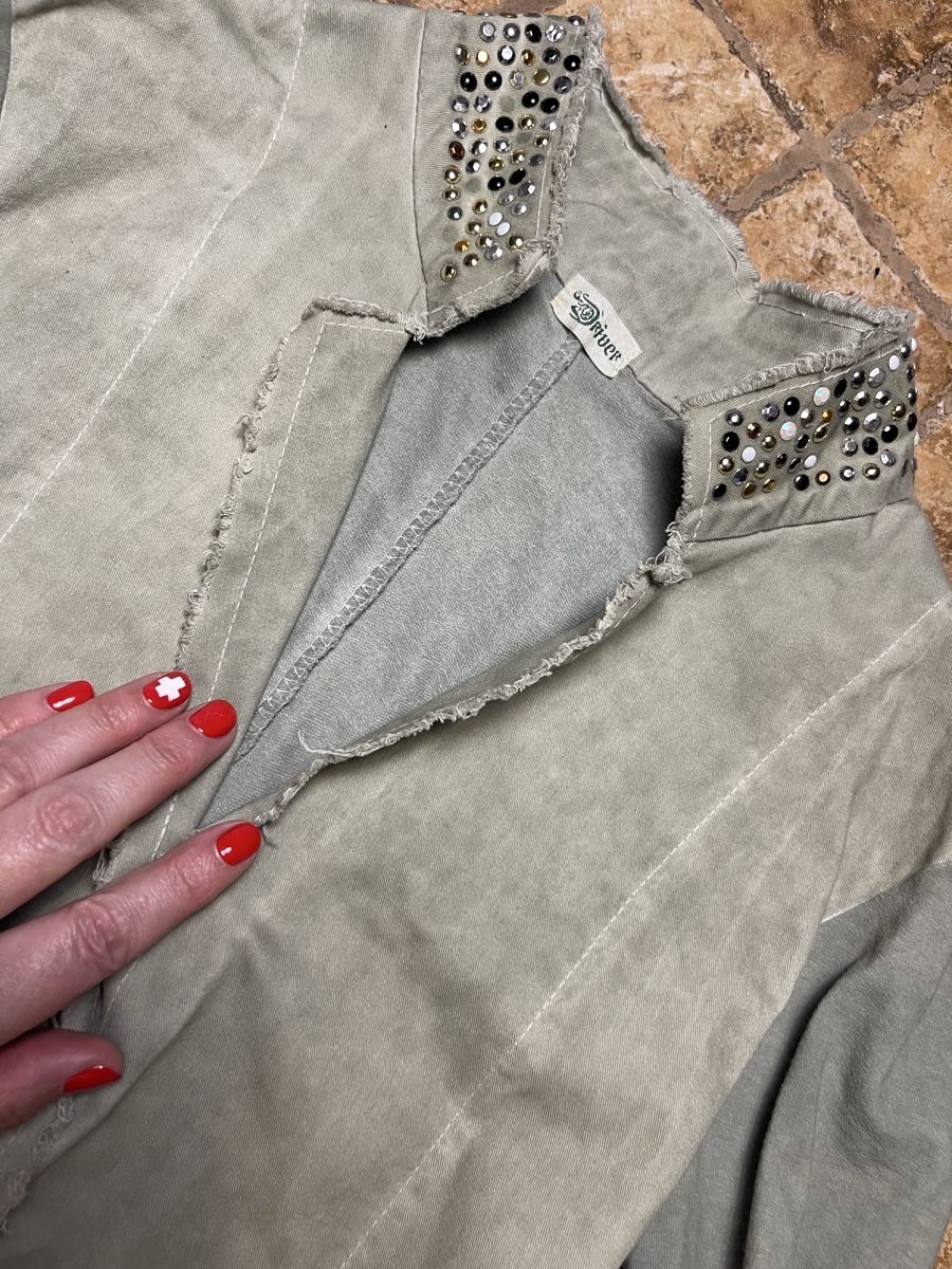 Giacche: Chic Blazer lungo di cotone con strass-tgL – Nuovo (secondo la descrizione) da Gordevio venduto da LanaZimm 9