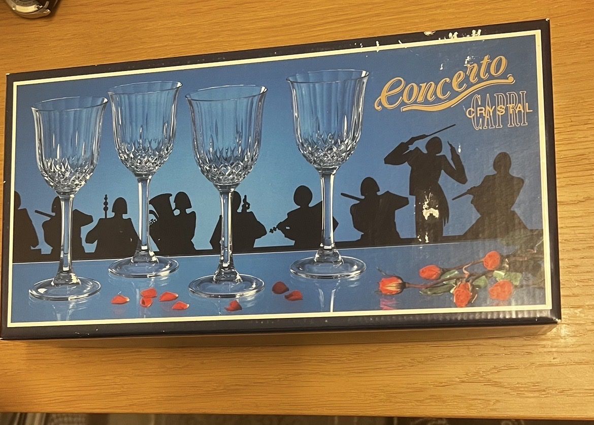 Bicchieri: 4x Concerto Capri Crystal Kristallglas – Nuovo e nell'imballaggio originale da Trasadingen venduto da Kaffee.mann