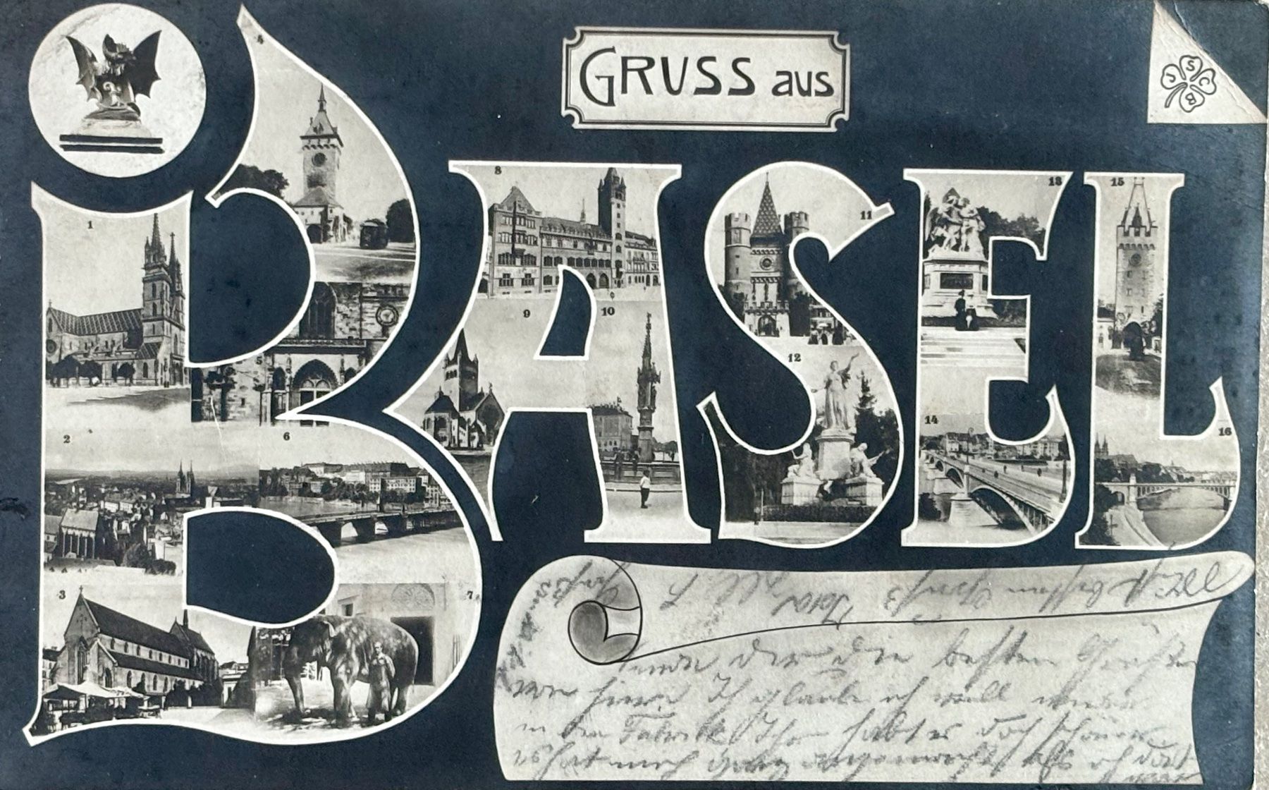 Cartoline postali: Gruss aus Basel, 1905 – Usato da Frauenfeld venduto da Merk52