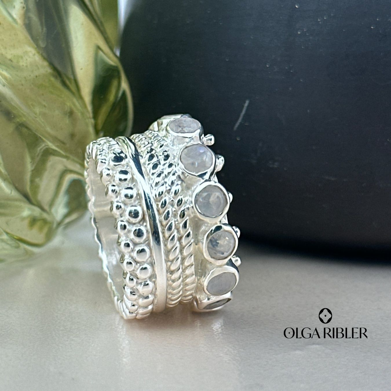 Olga Ribler Ringe: Mondstein Ring Sterling Silber Ringgrösse 56 – Neu (gemäss Beschreibung) aus Luzern von Schmuckoutlet 2