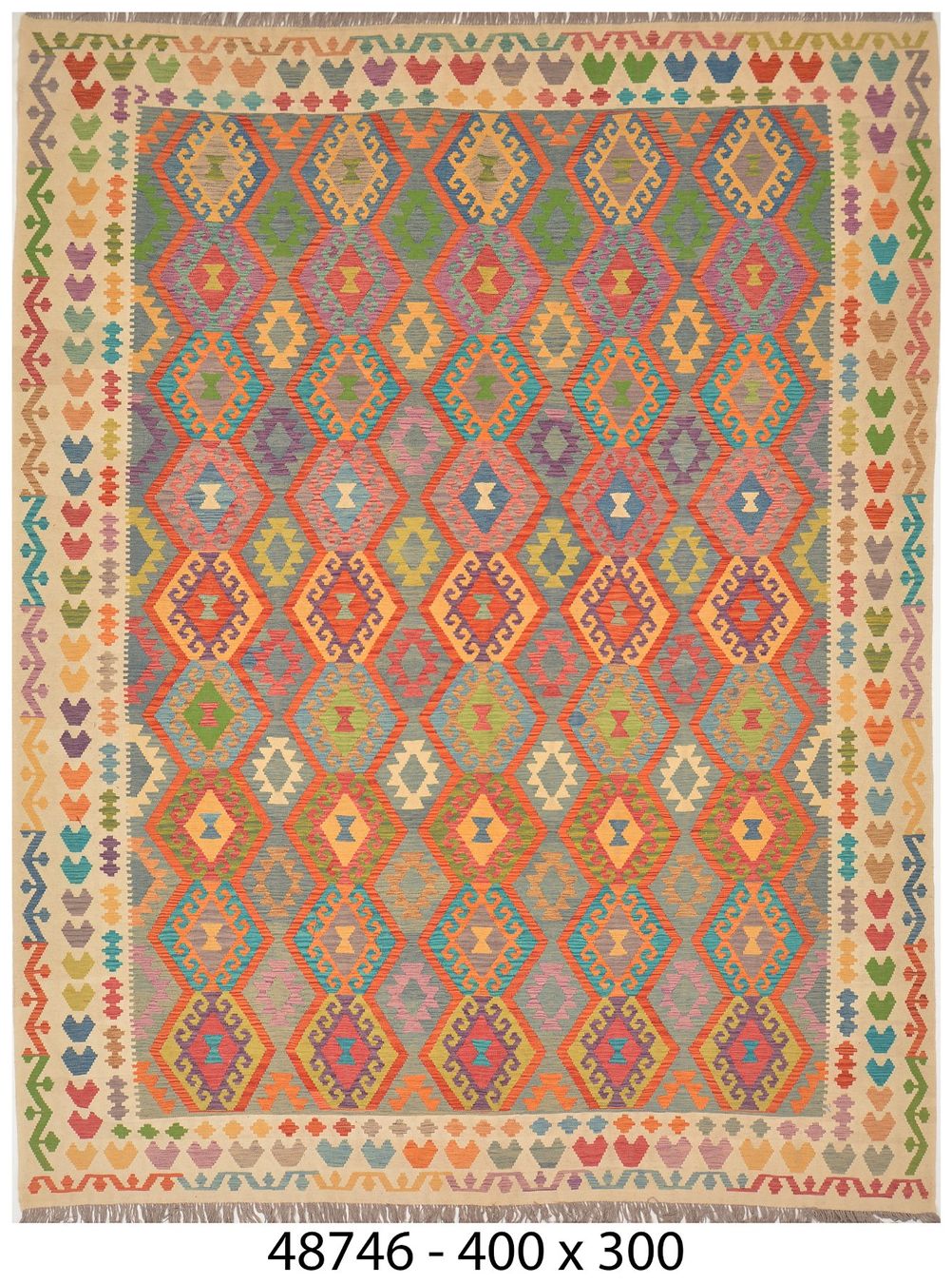 Kelim Tappeti: Oriente Kelim Teppich 400x300 cm – Nuovo e nell'imballaggio originale da Lahore venduto da Fairways79 4