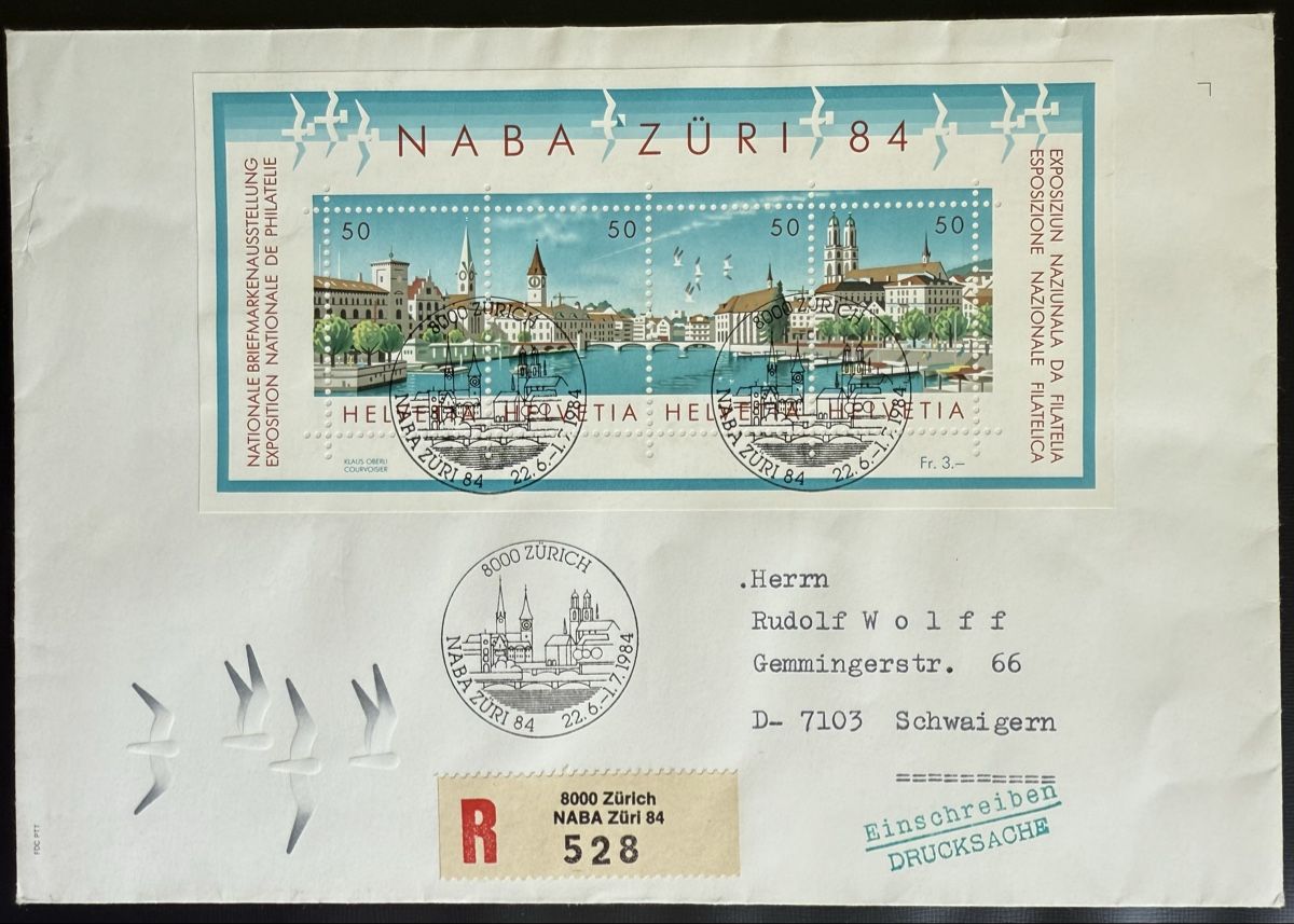 Tutti i francobolli: NABA ZÜRI 84, FDC 24.5.1984 – Usato da Stallikon venduto da Muellerfm