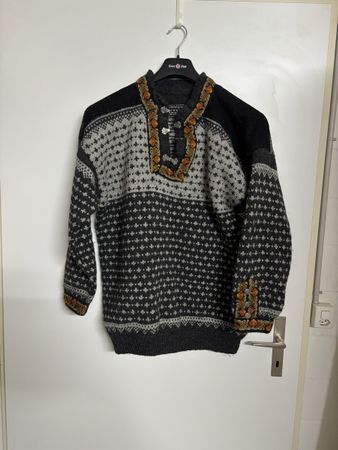 Pullover mit Muster Grösse XL dunkles Grau/hellgrau guter Zu