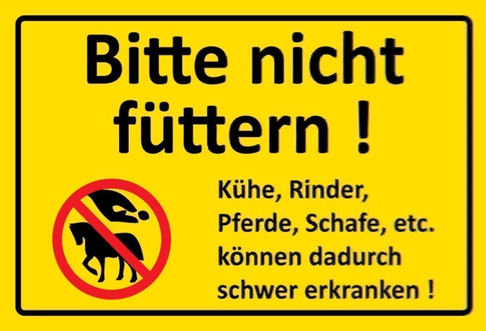 Insegne: Blechschild-BITTE NICHT FÜTTERN-gelb – Nuovo e nell'imballaggio originale da Rupperswil venduto da big-one-sale