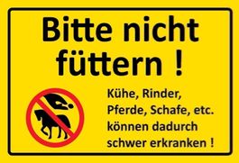 Blechschild-BITTE NICHT FÜTTERN-gelb