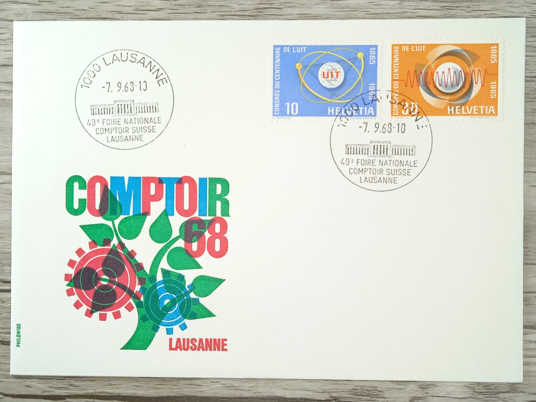 Alle Briefmarken: TR96 Enveloppe + Timbre Suisse 1968 – Gebraucht aus Cousset von Patrick_Collections