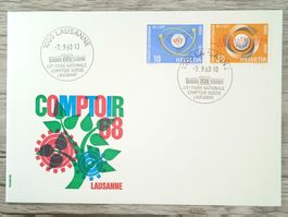 TR96 Enveloppe + Timbre Suisse 1968