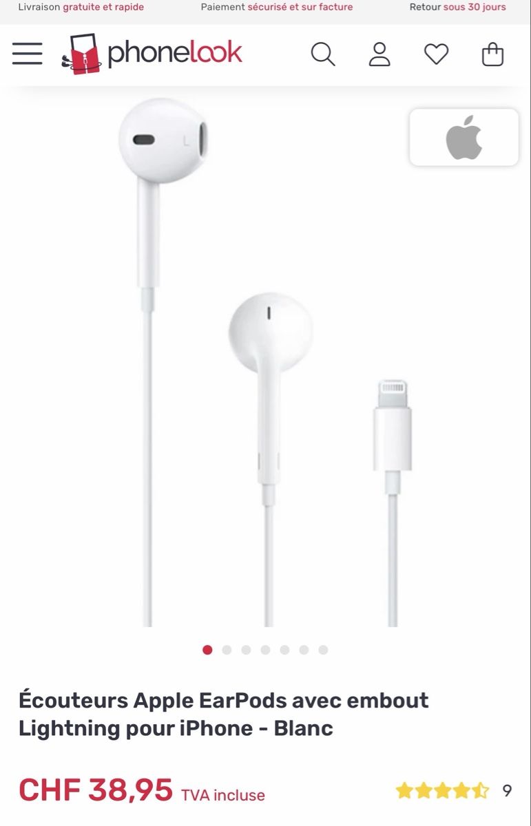 Apple Cuffie: Écouteurs Apple EarPods Lightning blancs neufs – Nuovo e nell'imballaggio originale da Courgevaux venduto da auxtrouvailles 3