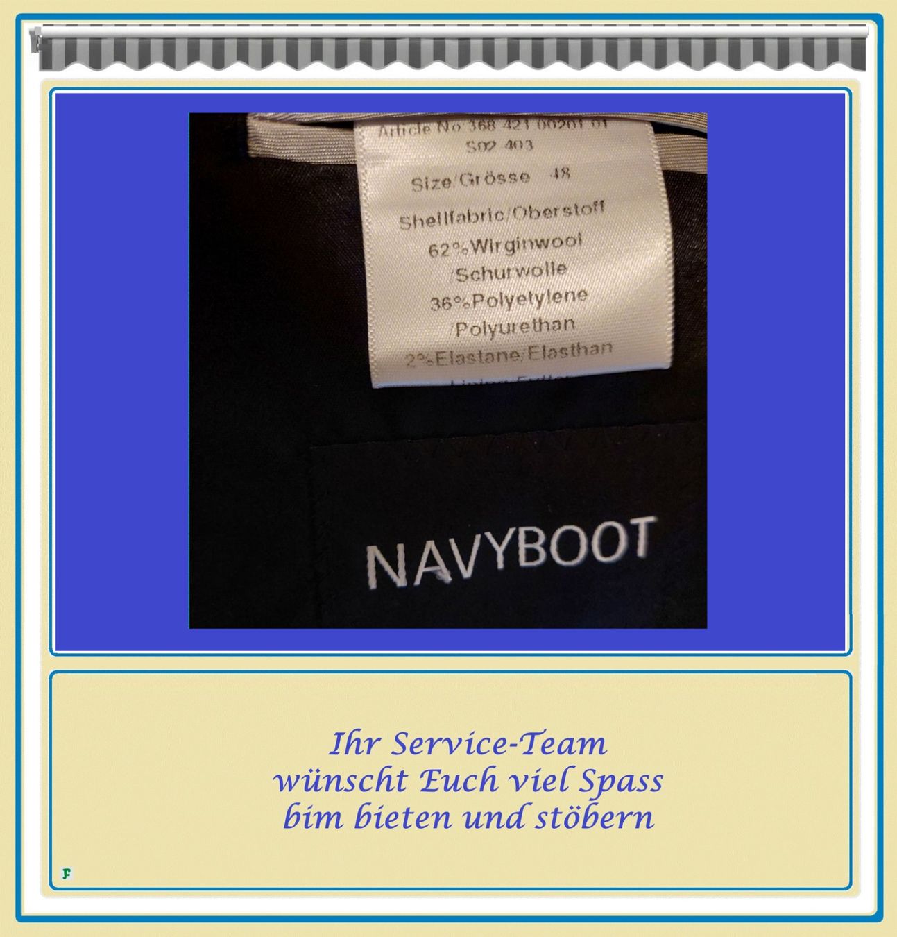 Navyboot Jacken: NAVYBOOT • Jacquet – Sakko – Grösse 48 – Gebraucht aus Münchwilen TG von FDOF_SHOP 4