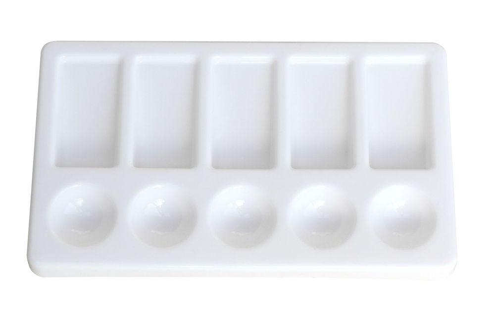 DBALL Mischpalette 4 Stück Mit 40 Pinseln - 10-Loch Palette Für Acryl, Aquarell & Ölmalerei