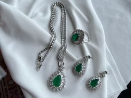 Parure complète bague taille ajustable