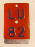 Velonummer LU 82 plaque Velo