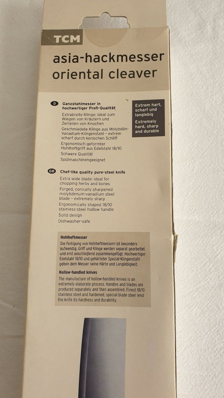 Coltelli da cucina: TCM Asia-Hackmesser neu & originalverpackt – Nuovo e nell'imballaggio originale da Biel/Bienne venduto da Bormida70 2