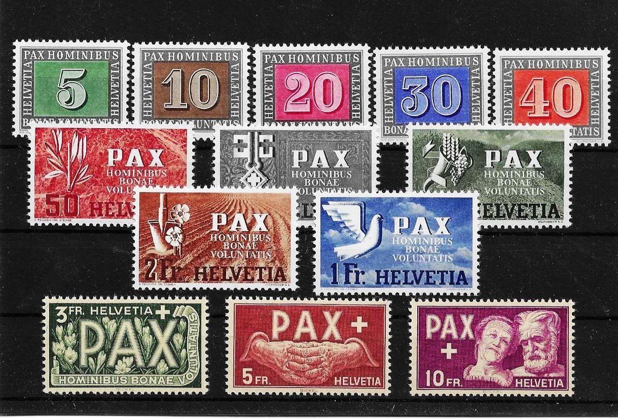 Alle Briefmarken: SCHWEIZ PAX SATZ 1945 postfrisch** – Neu (gemäss Beschreibung) aus Schlossrued von Aronliam