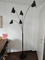 Retro Stehlampe 5-armig Schwarz Gold Mid-Century