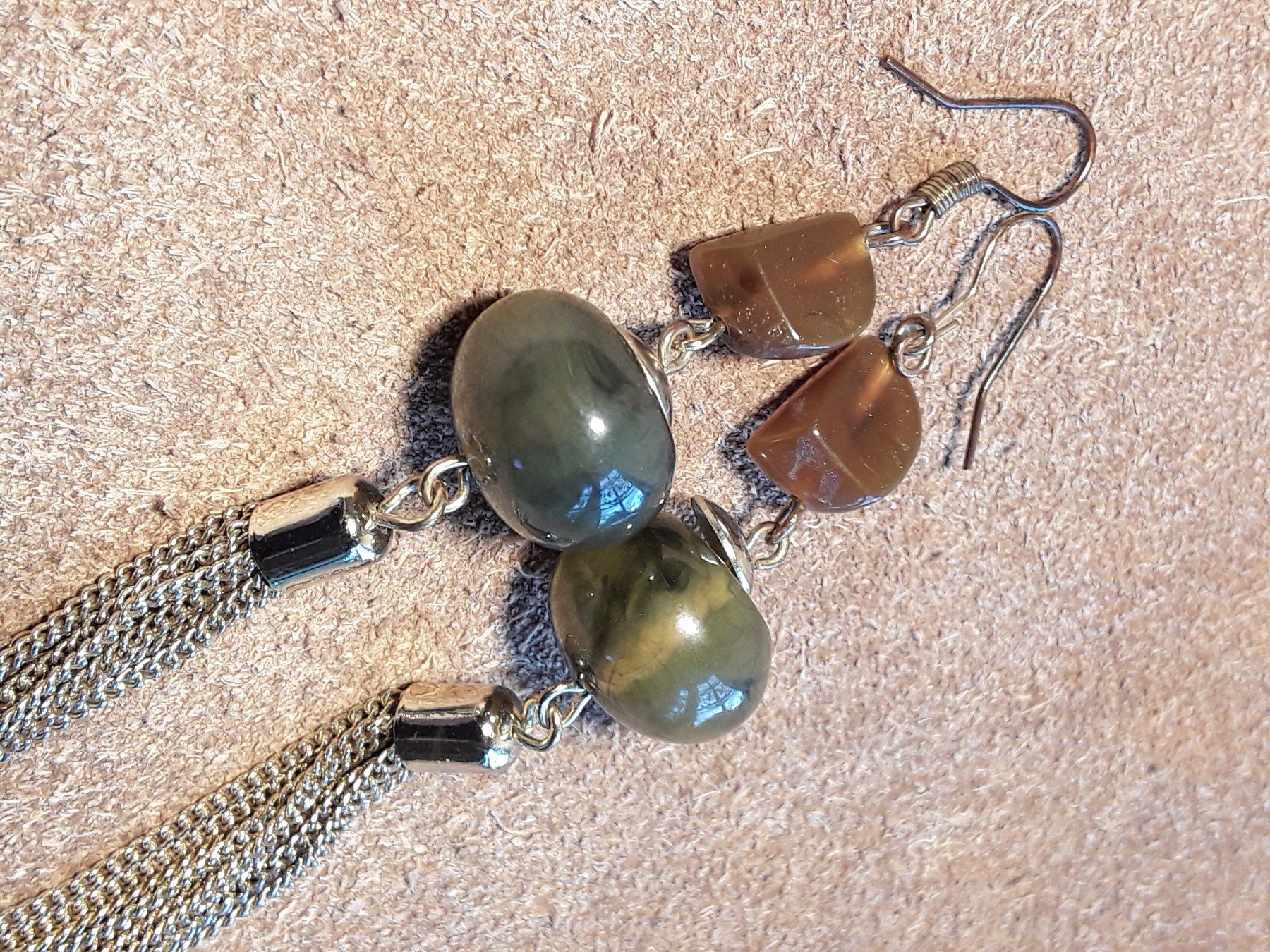 Orecchini pendenti & Orecchini a lobo: Vintage Wunderbare Jade Ohrhänger – Usato da Zürich venduto da helsan 5