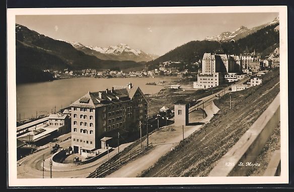 Cartes postales: AK St. Moritz, Ortsansicht mit Strasse – D'occasion à Berlin par bartko-reher