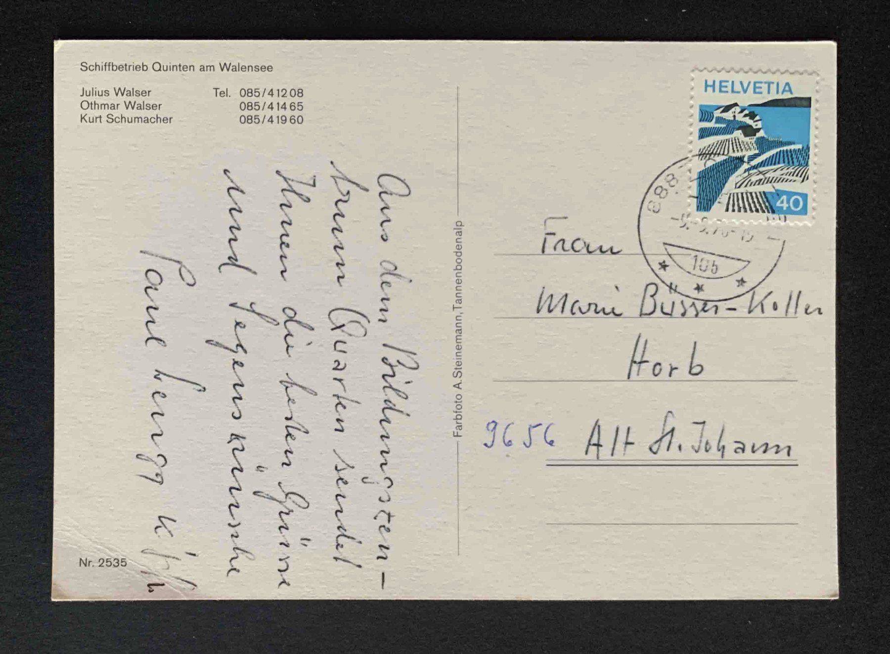 Cartoline postali: AK Schiffbetriebe Quinten am Walensee – Usato da Goldau venduto da artelier1 1