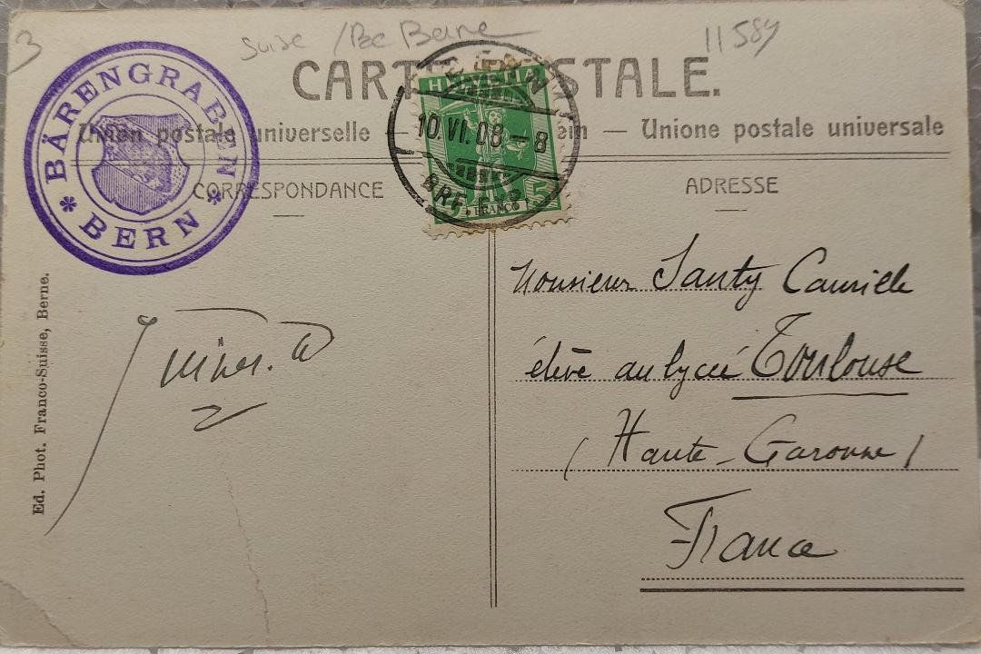 Cartoline postali: BERN - Mittags 12 Uhr vor dem Zeitglockenthurm - 1908 – Usato da Delémont venduto da Domdom1 1