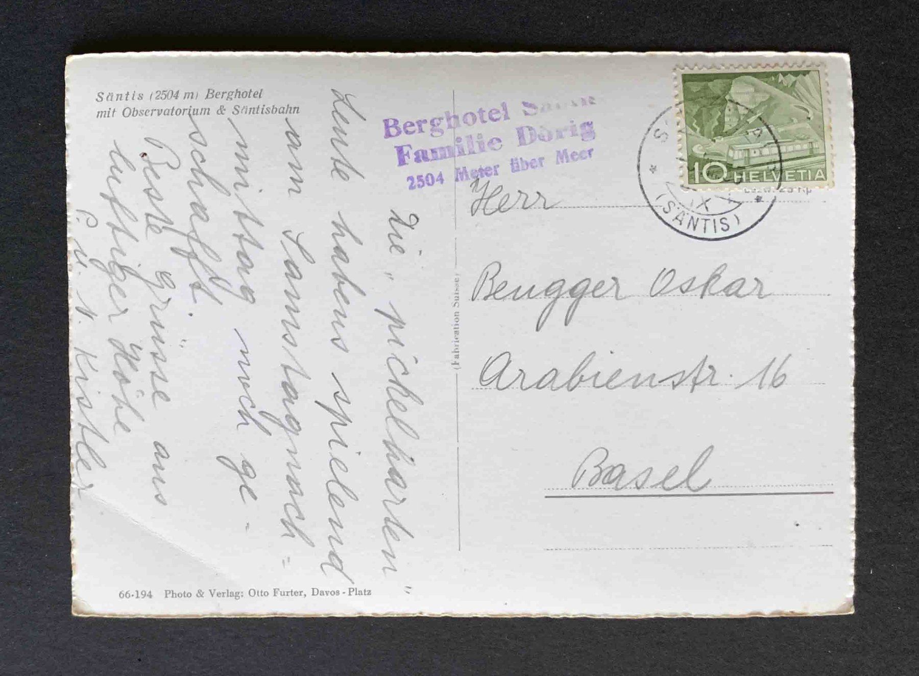 Cartoline postali: AK Säntis Berghotel mit Observatorium & Säntisbahn – Usato da Goldau venduto da artelier1 1