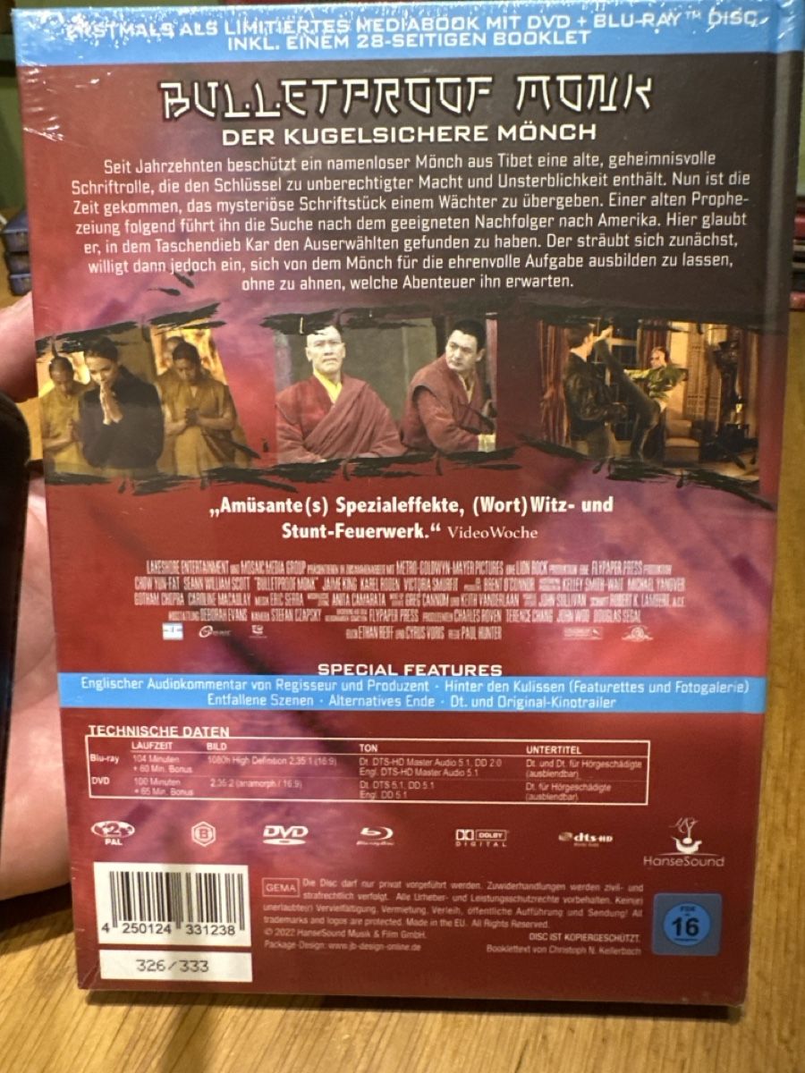 Tous les DVDs: Bulletproof Monk kugelsichere Mönch Mediabook, neu – Neuf avec emballage d'origine à Benken ZH par Audi-erich 1
