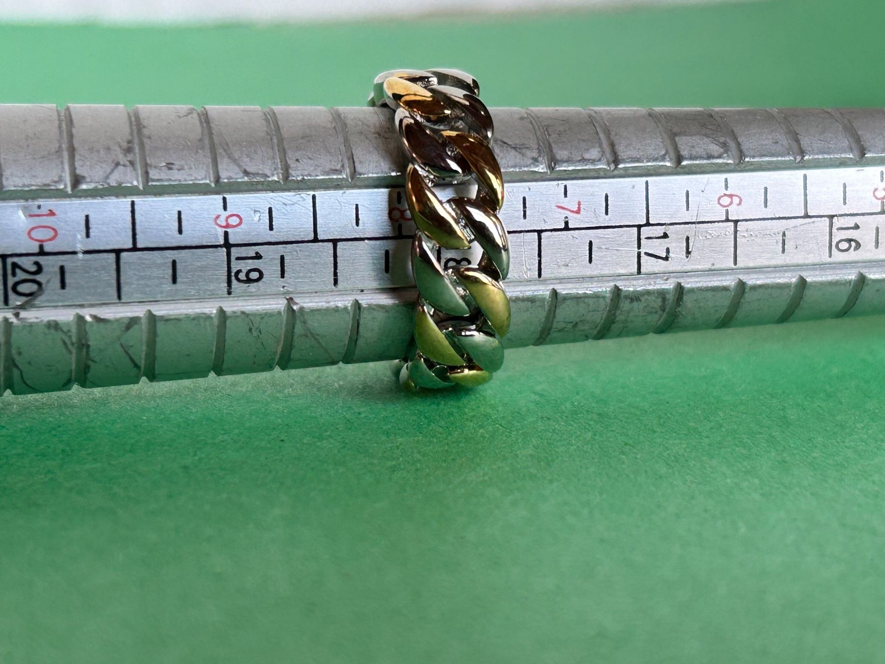 Ringe: Panzerketten Ring silbergold (57) – Gebraucht aus Laufen von Bellavitaboom 4