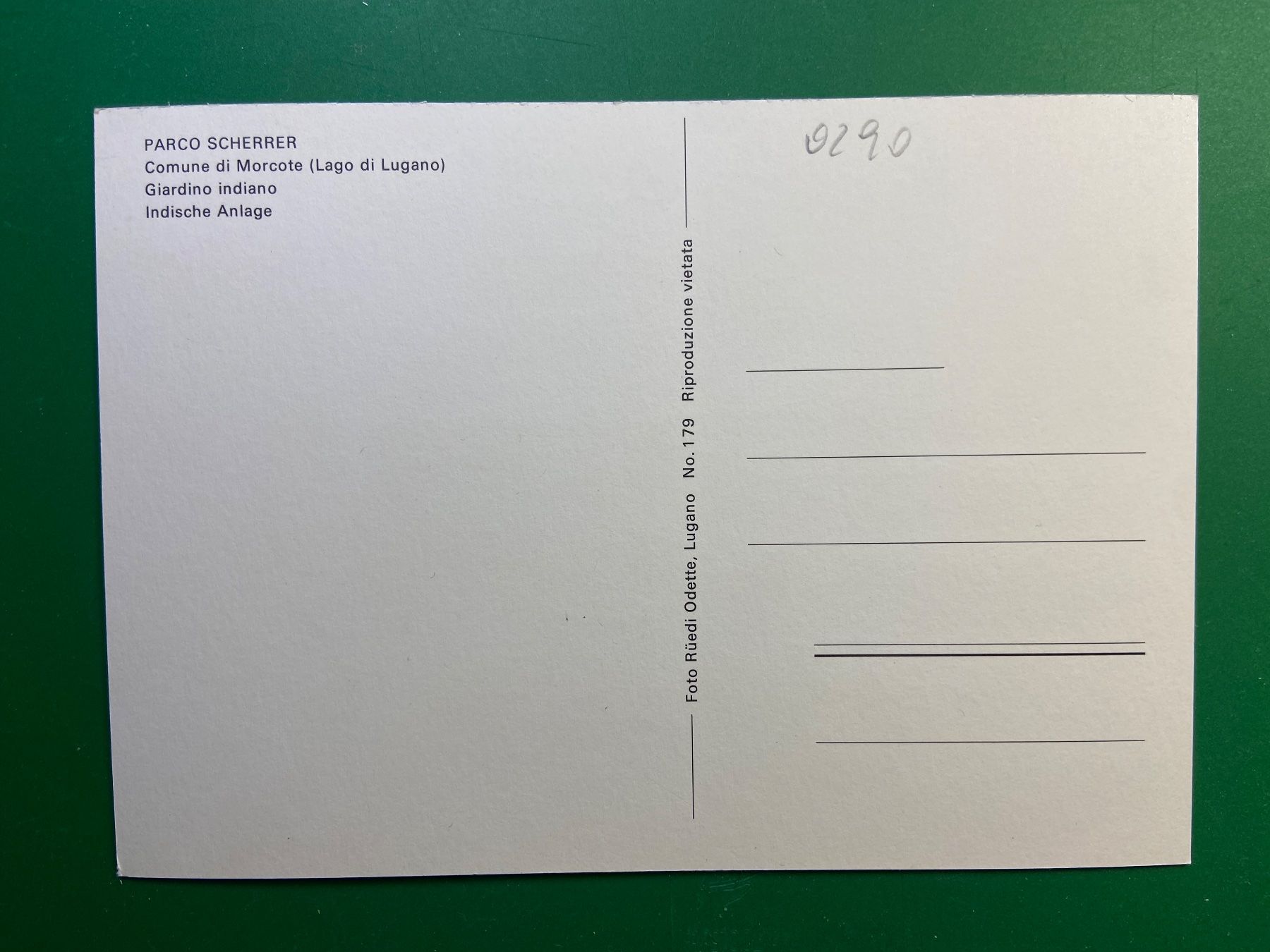 Cartoline postali: Parco Scherrer - Morcote - Giardino indiano – Usato da Steg VS venduto da _vinci_ 1