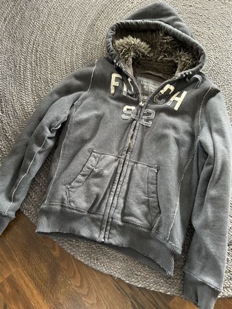 Abercrombie & Fitch Wolf Jaw Jacke, Grau, Grösse XL