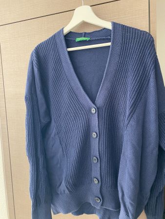 Cardigan Benetton Strickjacke Gr. M/L blau