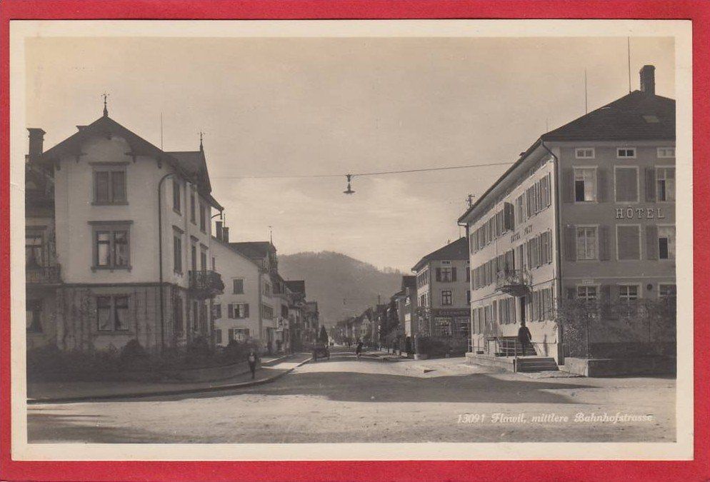 Ansichtskarten: FLAWIL MITTLERE BAHNHOFSTRASSE 1932 – Gebraucht aus Grüningen von Kartenlaube