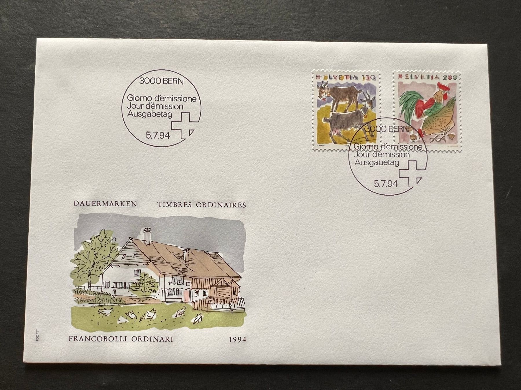 Tutti i francobolli: Sonderbrief FDC CH 1994  (R498) – Usato da Hinwil venduto da Sidi4
