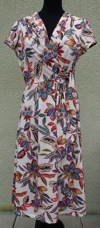 Taifun Kleid kurzarm Gr M (38/40) bunt Wickelkleid