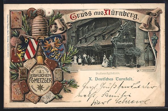 Cartoline postali: Nürnberg, X. Deutsches Turnfest, Restau – Usato da Berlin venduto da bartko-reher