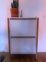 Schuhschrank 2 Klappen Holz Weiss