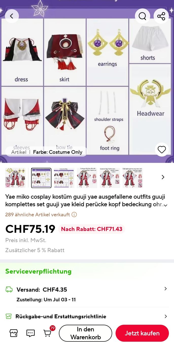 Kostüme: Yae Miko Cosplay – Neu (gemäss Beschreibung) aus Niederweningen von cri_rq67 9
