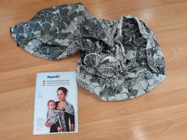 Hoppediz Ring Sling Tragetuch/Hüftsitz, grau florales Design