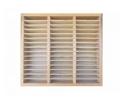 Kassetten-Box aus Holz für 45 Kassetten  38 x 34 x 6.5 cm