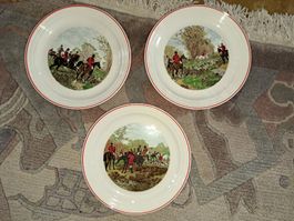 Myott Meakin Staffordshire Teller, 3 Stk, Jagdmotiv
