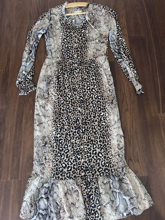 Milano  Maxikleid Leo Schlangen Muster  Gr 34 -36 S